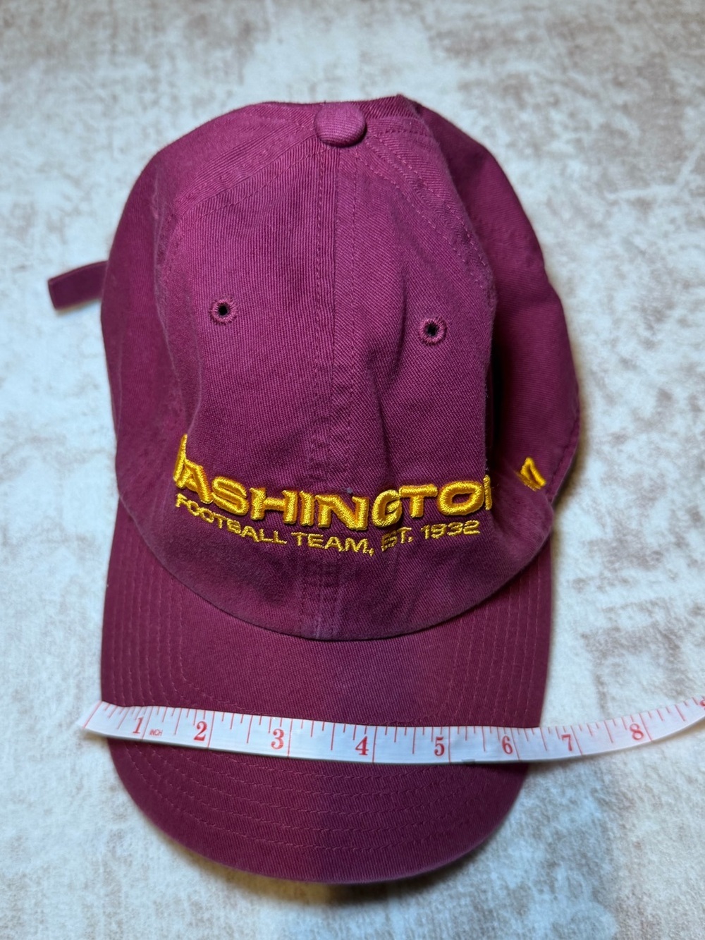 Washington Football Team Burgundy Yellow Adjustable Baseball Cap - Picture 9 of 9